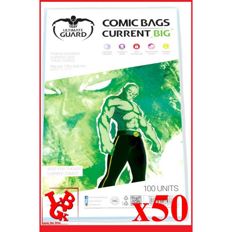 Protection Comics : Lot de 50 protections pour comics format CURRENT BIG Size libigeek 4260250075777