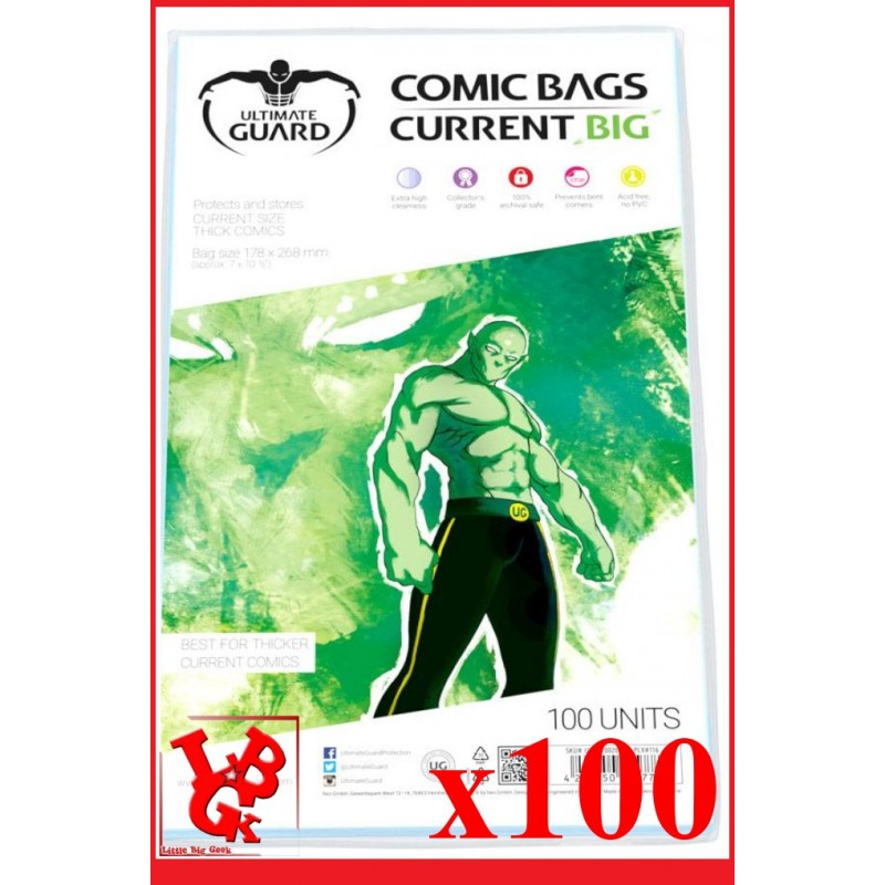 Protection Comics : Lot de 100 protections pour comics format CURRENT BIG Size libigeek 4260250075777