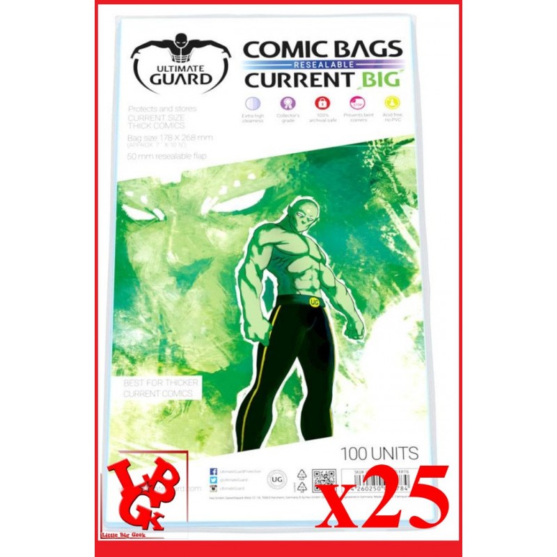 Protection Comics : Lot de 25 protections pour comics format CURRENT BIG Size REFERMABLES libigeek 4260250075784