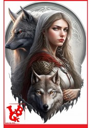 FANTASY Elfe Blond et Loups...